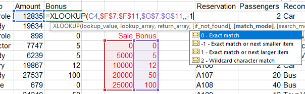 XLOOKUP's fifth argument is Match_Mode. 0 is for exact match. Negative one is used for Exact Match or Next Smaller Item. Positive 1 is for exact match or next larger item. 2 is for Wildcard Match. To mirror what VLOOKUP with True in the fourth argument would do, put a negative one as the match_mode argument in XLOOKUP.