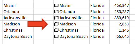 Six Florida cities before being converted to geography:  Miami, Orlando, Jacksonville, Madison, Christmas, Daytona Beach. After converting, all six cities are converted to cities in Florida, including tiny Madison Florida.