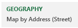 You can choose to map by Street Address, Zip Code, State, Country, and so on.