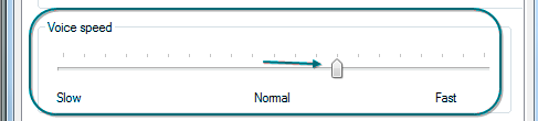 In the Control Panel, under Speech Recnognition, choose Speech Properties. In the Speech Properties dialog, the second tab is Text to Speech. The current voice is Microsoft Anna. The important setting here is Voice Speed. Move half way from Normal to Fast to have Excel read the cells slightly faster.