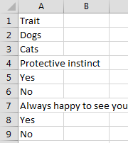 When you copy from PDF and paste back to Excel, you get one column of 27 rows.