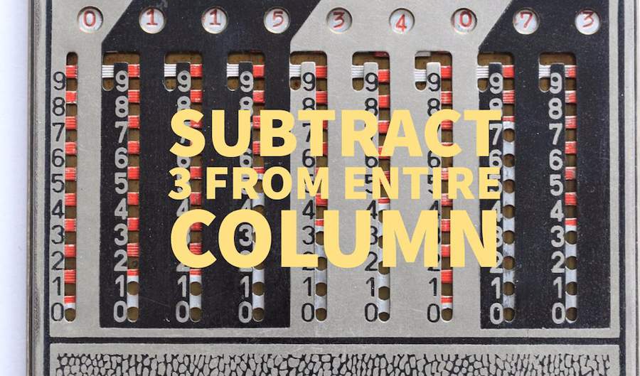 Subtract 3 from a Column