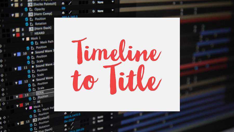 Pivot Timeline to Title