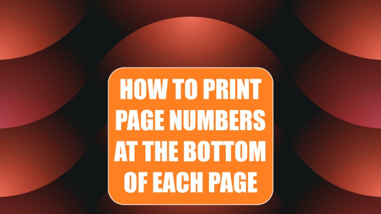 How To Print Page Numbers At The Bottom Of Each Page Excel Tips 