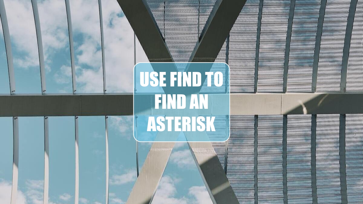 Use Find to Find an Asterisk