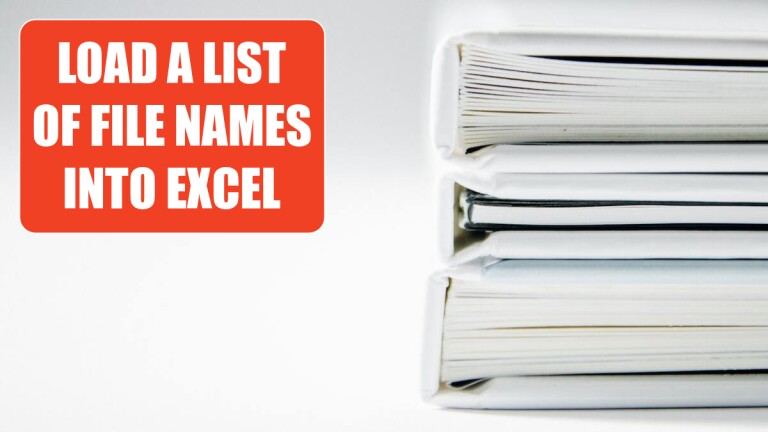 How To Get Pdf File Names Into Excel