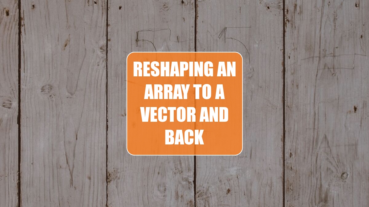 Excel 2024: Reshaping an Array to a Vector and Back