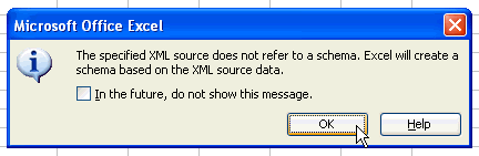 Schema Warning Message