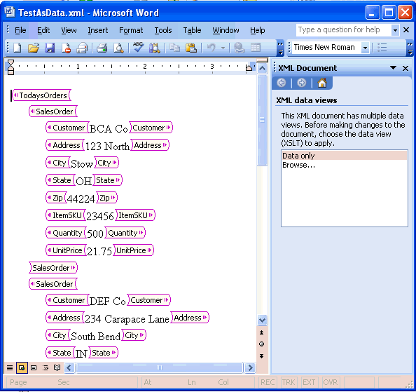 Как вставить xml в word