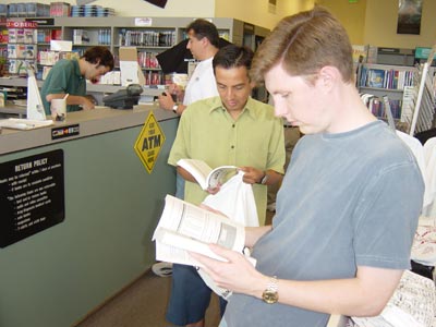 PLettieri had his son stop by (foreground). Luis, Ken, and Aaron in the background