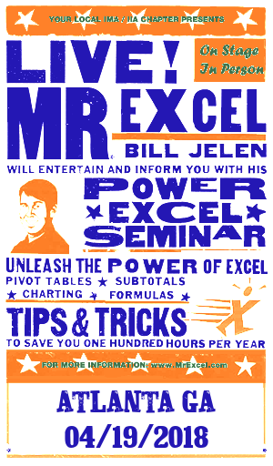 MrExcel Seminar at ATLANTA GA