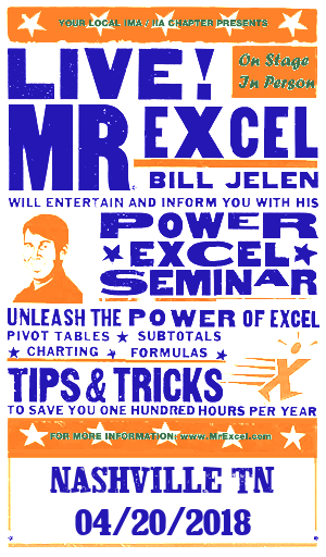 MrExcel Seminar at NASHVILLE TN