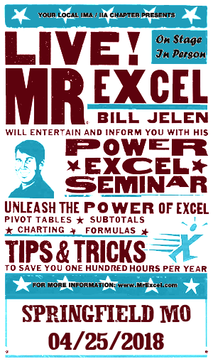 MrExcel Seminar at SPRINGFIELD MO