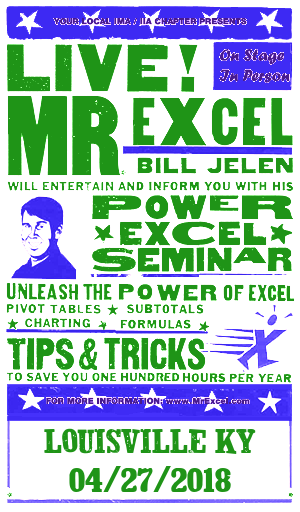 MrExcel Seminar at LOUISVILLE KY