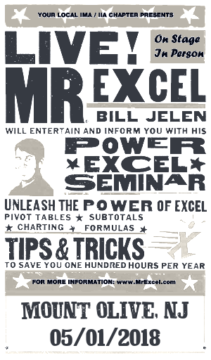 MrExcel Seminar at MOUNT OLIVE NJ