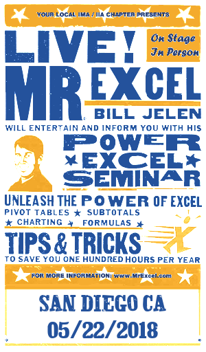 MrExcel Seminar at SAN DIEGO CA