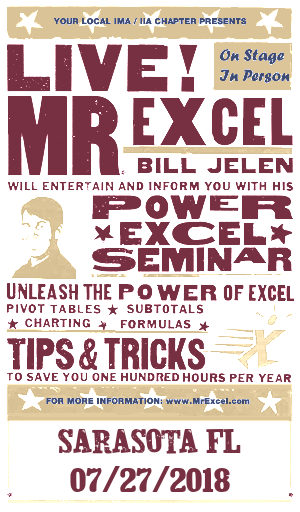 MrExcel Seminar at SARASOTA FL