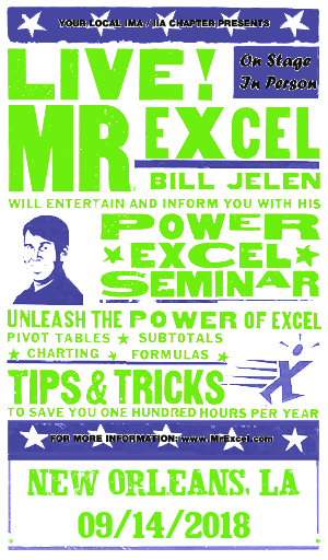 MrExcel Seminar at NEW ORLEANS, LA