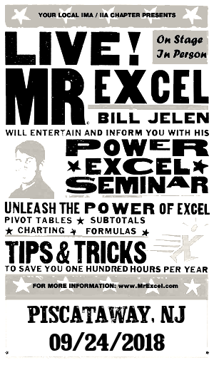 MrExcel Seminar at PISCATAWAY, NJ