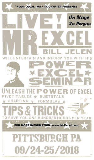 MrExcel Seminar at PITTSBURGH PA