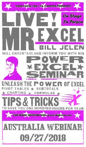 MrExcel Seminar at AUSTRALIA WEBINAR