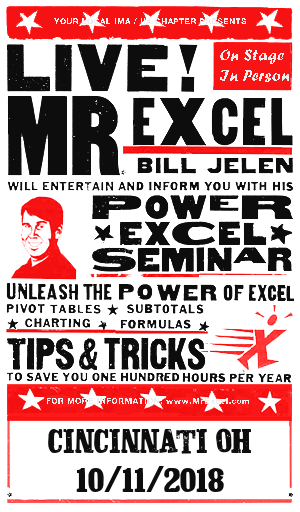 MrExcel Seminar at CINCINNATI OH