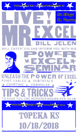 MrExcel Seminar at TOPEKA KS