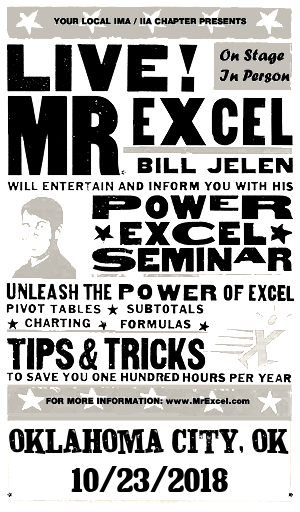 MrExcel Seminar at OKLAHOMA CITY, OK