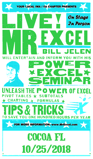 MrExcel Seminar at COCOA FL