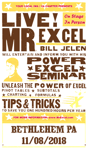 MrExcel Seminar at BETHLEHEM PA