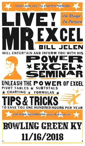 MrExcel Seminar at BOWLING GREEN KY