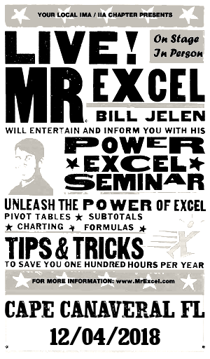 MrExcel Seminar at CAPE CANAVERAL FL