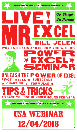 MrExcel Seminar at USA WEBINAR