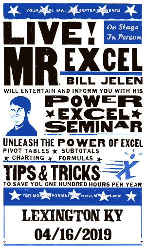 MrExcel Seminar at LEXINGTON KY