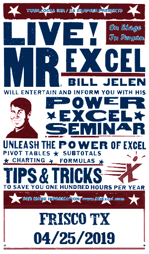 MrExcel Seminar at FRISCO TX