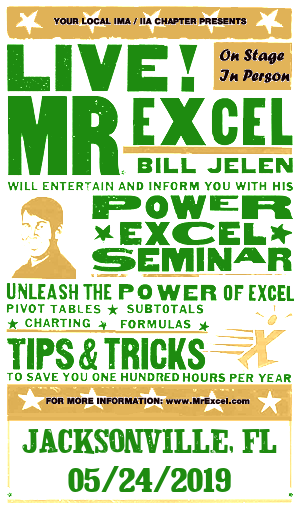 MrExcel Seminar at JACKSONVILLE, FL