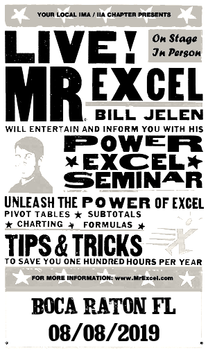 MrExcel Seminar at BOCA RATON FL