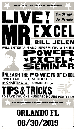 MrExcel Seminar at ORLANDO FL