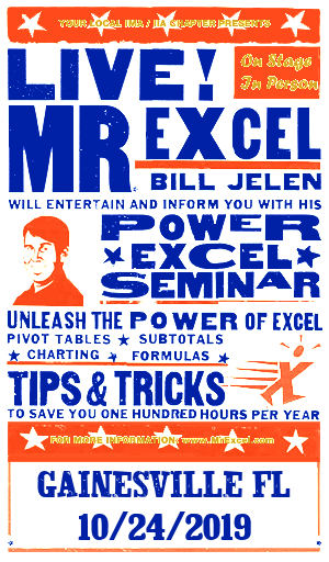 MrExcel Seminar at GAINESVILLE FL