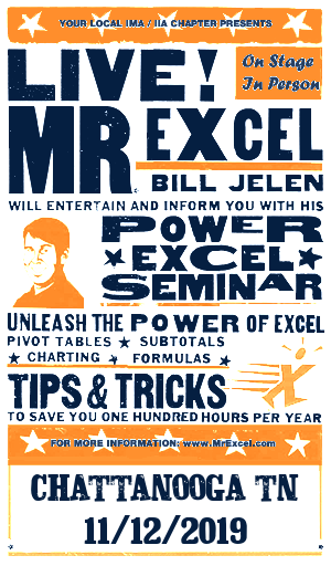 MrExcel Seminar at CHATTANOOGA TN