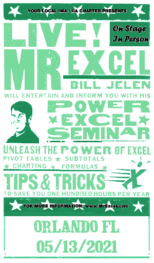 MrExcel Seminar at ORLANDO FL