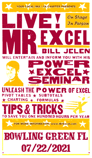 MrExcel Seminar at BOWLING GREEN FL