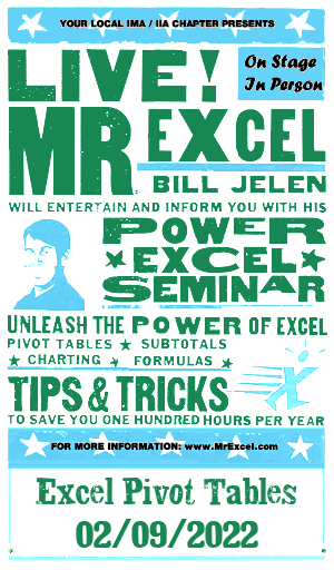 MrExcel Seminar at Excel Pivot Tables