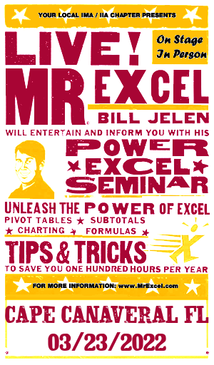 MrExcel Seminar at CAPE CANAVERAL FL