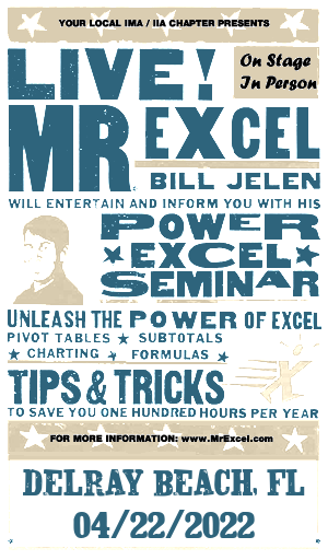 MrExcel Seminar at DELRAY BEACH, FL