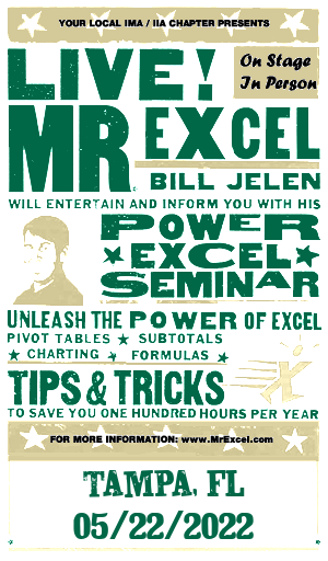 MrExcel Seminar at TAMPA, FL