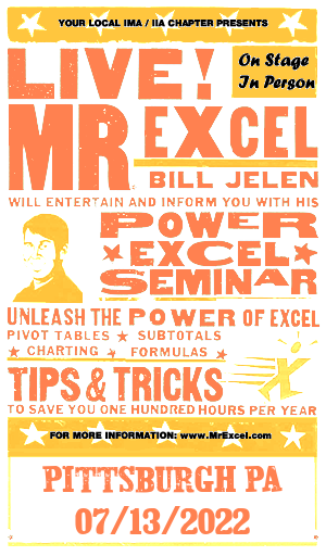 MrExcel Seminar at PITTSBURGH PA