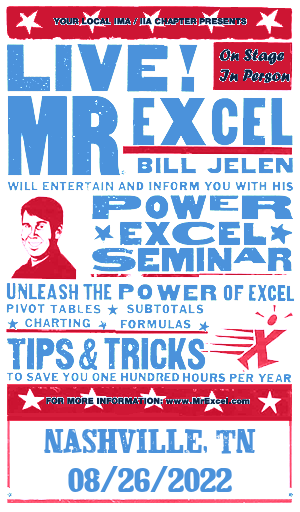 MrExcel Seminar at NASHVILLE, TN