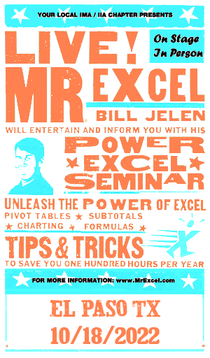 MrExcel Seminar at EL PASO TX