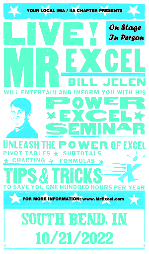 MrExcel Seminar at SOUTH BEND, IN